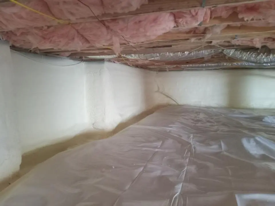 Crawl space encapsulation with closed-cell spray foam for Roof Waterproofing in Pingree Grove